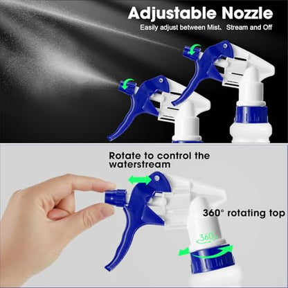 Gerrii 12 Pcs Plastic Spray Bottles with Adjustable Nozzle and Label for Cleaning 24 oz Anti Leak HDPE Spraying Bottles Empty Water Squirt Bottle(Multicolor) - color: Multicolor