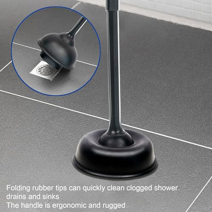 CELOX Black Toilet Plunger and Brush Set with Holder for Bathroom, 1 Set,Silver-Black - color: Silver-black