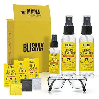 Crystal Clear Eyeglass Lens Cleaner Spray Kit | 2 × 60 ml + 2 Microfiber Cloths | See Crystal Clear | Glasses, Sunglasses & Optical Lenses | Pack of 6