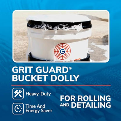 Grit Guard Bucket Dolly with Wheels - Rolling Detailing Wash Bucket with 5 Wheels and 2 Locking Casters Compatible with 2.5, 4, 5 and 6 Gallon Buckets (Green, 3" Red Casters) - Made in the USA - color: Green, size: 3" Red Casters