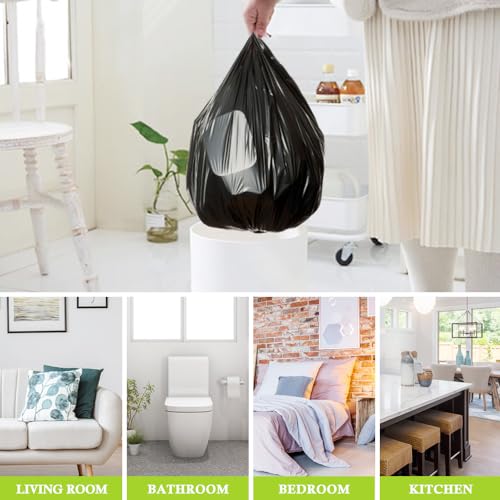 8 Gallon 130 Counts Strong Trash Bags Garbage Bags by RayPard, fit 30 Liter Kitchen Waste Basket, Medium Trash Bags Can Liners for Home Office Kitchen Bathroom Bedroom, Black - style: 130-8 Gallon-Black