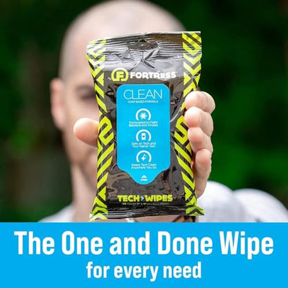 Fortress Electronic Wipes (25 ct.) To-Go Tech Wipes for Screens, Phones, Keyboards, TV Monitors, Computer Screens [Travel Size] Skin-Safe - style: No Microfiber Cloth