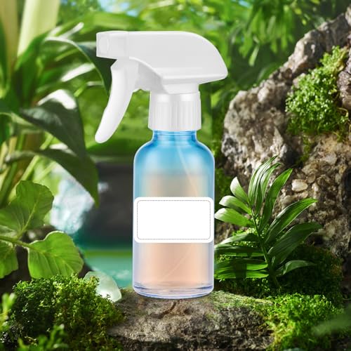 Tecohouse Glass Spray Bottles 4 oz, 2 Pack Spray Bottles for Hair Empty Refillable Fine Mist Sprayer with Labels, Funnel, Pipettes Blue - color: Blue