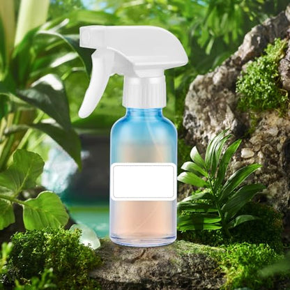 Tecohouse Glass Spray Bottles 4 oz, 2 Pack Spray Bottles for Hair Empty Refillable Fine Mist Sprayer with Labels, Funnel, Pipettes Blue - color: Blue