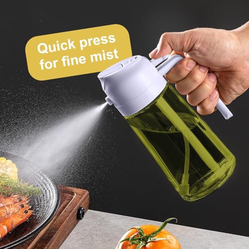 CXINYI - 16oz/470ml Olive Oil Dispenser for Kitchen with Stickers - 2 in 1 Olive Oil Sprayer for Cooking, Air Fryer, and Salad, Purple (Light-Proof Kitchen Gadget) - color: Purple-02