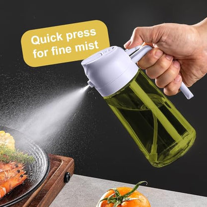 CXINYI - 16oz/470ml Olive Oil Dispenser for Kitchen with Stickers - 2 in 1 Olive Oil Sprayer for Cooking, Air Fryer, and Salad, Purple (Light-Proof Kitchen Gadget) - color: Purple-02