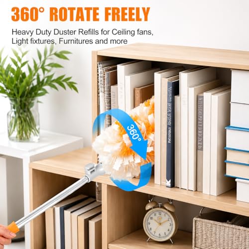 Gelibo 6ft Extendable Duster Handle with 20 Refills,Compatible with Swiffer,360°Rotating Ceiling Fan Dusters with Lock,Heavy Duty Microfiber Dusting Pads for Home Cleaning,Blinds,Hard-to-Reach Areas - style: 6ft Extendable Duster Handle with 20 Refills