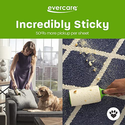 Evercare All Purpose Pet Hair Lint Roller with 2 Refills, 180 Total Sheets – Reusable Sticky Roller for Pet Hair, Cat & Dog Hair Remover, Lint Remover, Pet Hair Remover for Furniture, Clothing & Cars - size: Lint Roller