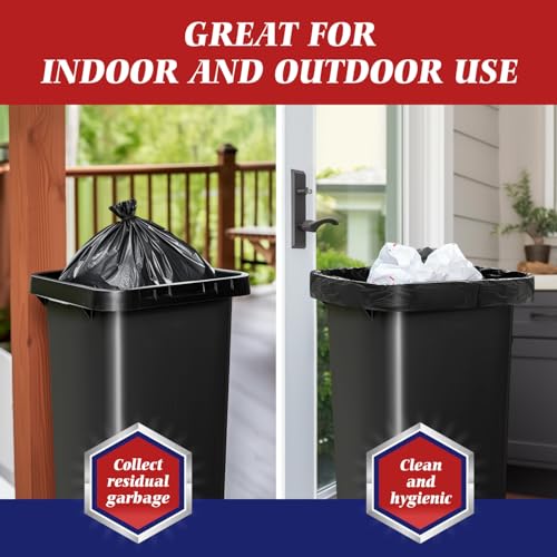 Teivio Black Large Trash Bags 64-65 Gallon 13 Count | Large Multipurpose | Fit 60,62,63,64,65 gallon Garbage Bin Liner | Kitchen | Lawn And Leaf Bags Outdoor Yard Waste Bag | Workshops Trash - size: 1 Count (Pack of 13), style: 13pcs-64 65 Gallon-Black