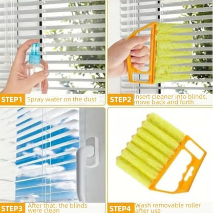 All-Purpose Washable Cleaning Brush – Blinds, Ac Vents & Window Tracks, Blind Cleaner Duster Tool, 7-Finger Microfiber Dusting Tool, Blind Cleaner Brush Set, for Home, Car, Ac, Sliding Doors (C) - color: C