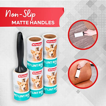 XFasten Lint Rollers for Pet Hair - Extra Sticky (900 Sheets/10 Refills/2 Upgrade Handles) Heavy Duty Portable Lint Remover Brush for Clothes, Dog Cat Furniture - size: 900 Sheets (10 Refills + 2 Handles)