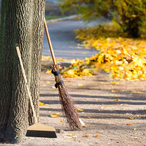 ULTECHNOVO Horsehair Broom for Hardwood Floors, Soft Bristle Indoor Sweeping Brush with Pine Wood Head, Anti-Static Dust Remover for Home Kitchen, 37 Inch Wood Long Handl