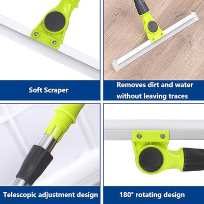 Magic Broom Sweeper, with 51 Long Handle Magic Broom Squeegee, Floor Squeegee for Tile Floor for Smooth Floors,Rugs,Windows,Large:50×130cm