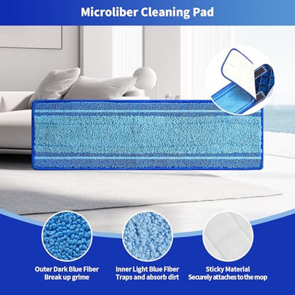 15-Pack Microfiber Mop Pads for Bona Mop- Washable Reusable Refills for Hardwood, Tile & Multi-Surface Floors | Pet Hair & Stain Remover - size: 15 PCS