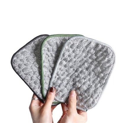 2 Two-Sided Scouring Pads, Safe AntiScratch Scrubber Cloths for Kitchen Utensils, Oven, Stovetop Cookware Scrubber - color: A