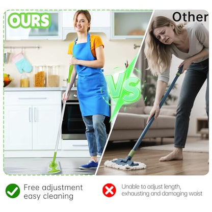 Mop Handle Compatible with Swiffer, Green Extra Long Detachable Mop Handle for Swiffer Dry & Wet Mops, Easy to Install & Replace