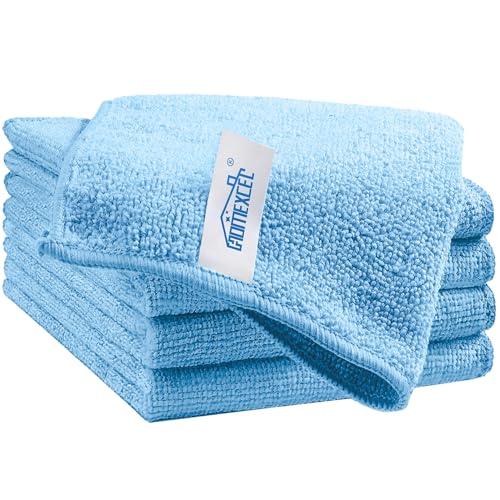 HOMEXCEL Blue Cleaning Rags 5 Pack, Highly Absorbent Microfiber Cleaning Cloth for Kitchen, Lint Free, Scratch-Free, Reusable Microfiber Towels for House, Window and Glass, Cars, 11.5 X11.5 inch - color: Blue