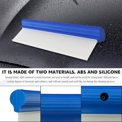 Silicone Water Blade Squeegee, Car Squeegee, 12 Inch Silicone T-Bar Water Blade, Universal Car Accessories Quick Drying Flexible Squeegees Wiper for Auto Window Mirror Glass Shower Door