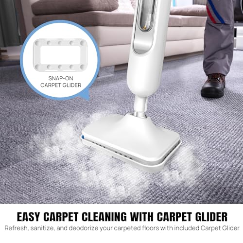 1500W Electric Power Steam Cleaner Mop for Tile and Grout, Floor Steamer with 13.5oz Water Tank, 16ft Long Cord, 2 Steam Levels, Lightweight Mop Steamer for Hardwood, Marble, Stone, Floor Cleaning