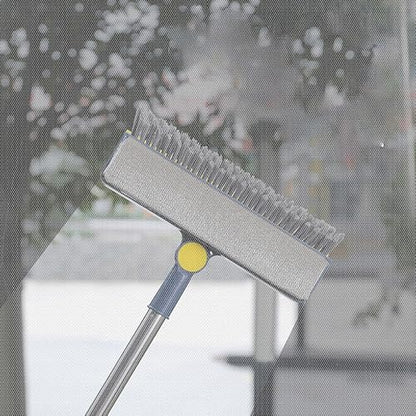 2-in-1 Window Screen Cleaning Brush with Microfiber Towel, Double-Sided Mesh Cleaner Tool for Screens, Patio, Porch, Door & Window, Dry & Wet Use Handheld Screen Brush - color: Black