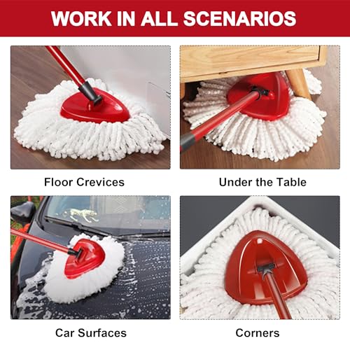 7 Pack Mop Heads Replacement for O-Ceda Easy Wrin Spin Mop, Microfiber Spin Mop Refills, Easy Cleaning Mop Head Replacement (7pcs 1-Tank Mop White) - size: 7 Pack