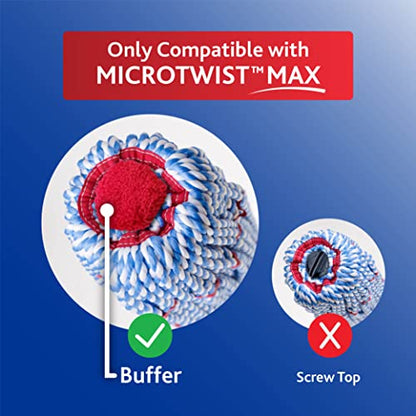 O-Cedar Genuine MicroTwist MAX Twist Mop Head Replacement | Machine Washable | Reusable | Microfiber Refill | Removes 99% of Bacteria - size: 1 Pack