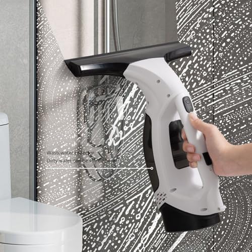 Electric Window Cleaner, Powerful Suction Handheld Window Vacuum Squeegee with Wastewater Collection