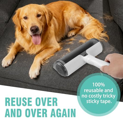 Pet Hair Remover, Roller, Remove Dog Hair and Cat Hair Easily. White.