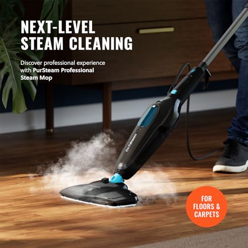 PurSteam Professional Steam Mop | Multi-Surface Floor Cleaner for Hardwood, Tile, Laminate & Carpet | Fast Heating, Lightweight & Chemical-Free Cleaning - size: Steam Mop - Multi-Surface