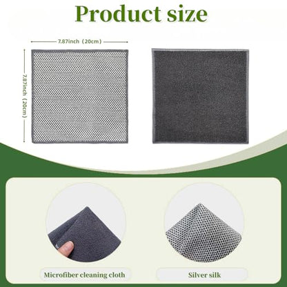Stainless Steel Scrubber and Cleaning Rags - Non Scratch Wire Dishcloth for Washing Dishes, Durable Steel Wool Scrubber and Kitchen Dish Towels (New 6pcs) - size: New 6pcs