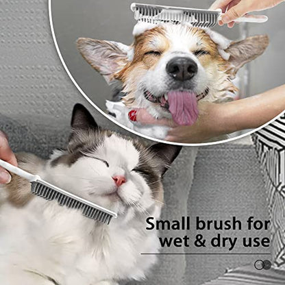 JEHONN Rubber Broom Carpet Rake Brush for Pet Hair with Squeegee, 52.8 inches Long Handle Silicone Fur Scraper Removal Tool with Detailing Lint Comb for Rug, Tile, Hardwood Floor Cleaning (Blue) - color: Blue