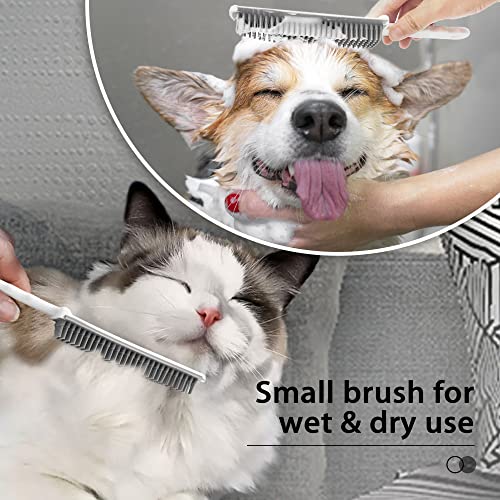 JEHONN Rubber Broom Carpet Rake Brush for Pet Hair with Squeegee, 52.8 inches Long Handle Silicone Fur Scraper Removal Tool with Detailing Lint Comb for Rug, Tile, Hardwood Floor Cleaning (Red) - color: Red