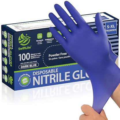 SWIFTLITE Disposable Nitrile Gloves, Food Safe, Latex-Free Powder-Free, Kitchen Rubber Gloves for Cooking and Cleaning - size: Medium