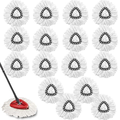 16Pack Spin Mop Replacement Heads,100% Microfiber Mop Head Replacement Compatible with Triangle Spin Mop, 360 Degree Spin Mop Refill for Easy House Cleaning Floor Mopping - size: 16Pack