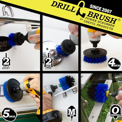 Pool Accessories - Cleaning Supplies - Drill Brush - 5 Piece Spin Brush Pool Cleaning Kit - Pool Supplies - Slide - Deck Brush - Hot Tub - Spa - Pond Liner - Pool Brush - Carpet Cleaner - color: Blue