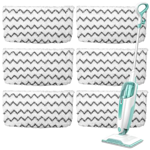 6 Pack Microfiber Steam Mop Replacement pads for Shark Steam Mop S1000, S2001,S1000A, S1000C, S1000WM, and S1001C,Washable & Reusable Steam Mop Pads Safe for all Floor have Super-Absorbent - size: Shark-6PCS