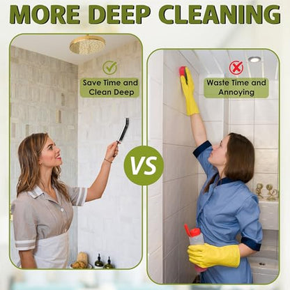 Crevice Cleaning Brush Set - 3 Pcs Hard Bristle Crevice Cleaning Tool for Grout, Tile Floors, Gaps & Narrow Spaces-Small Grout Scrub Brush for Cleaning Bathroom, Shower, Window Tracks, Kitchen