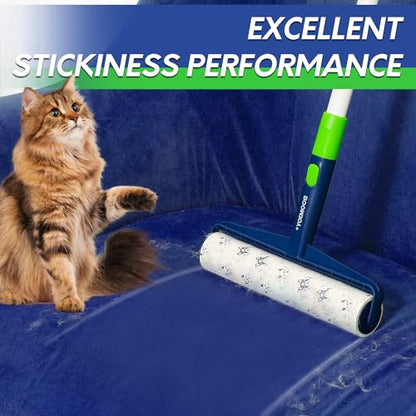 BOOMJOY Large Lint Rollers for Floor, 9.8 Inch Extra-Wide Lint Roller with 360 Sheets Total, Cat & Dog Pet Hair Remover for Home Floor Cleaning, Carpets, Cars, Clothing, Sofa