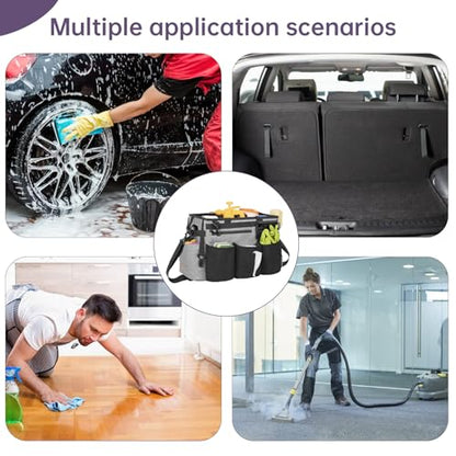 IBVIVIC Wearable Cleaning Caddy Bag for Cleaning Supplies,Large Capacity Cleaning Organizer Grey - color: Grey