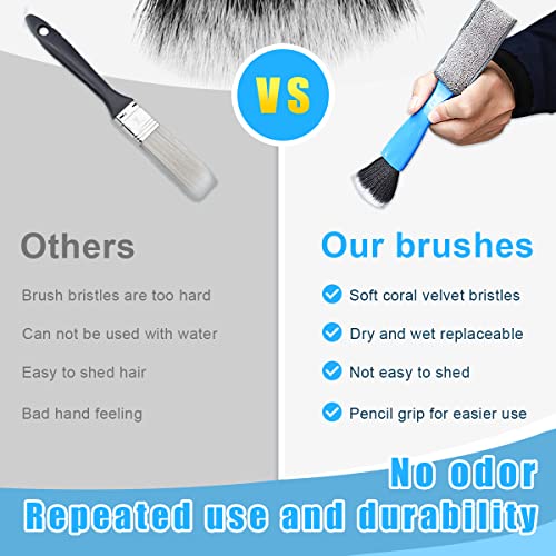 Ziciner 1 PC Double Head Brush for Car Clean, Soft Auto Interior Duster Detailing Brushes, Universal Vehicle Dashboard Screen, Air Vents, Computer etc Cleaning Tool Accessories (Blue) - color: Blue, 1 Pc
