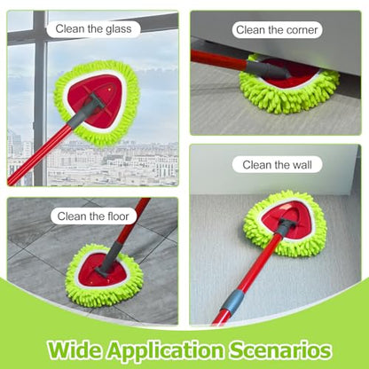 Mop Heads Replacements Compatible with O-cedar Easy Wring 1-Tank System,Mop Replace Head for Dry/Wet Use,4 Pack Reusable Spin Mop Replacement Head,Washable Chenille Dust Mop Refills for Floor Cleaning - size: 4 Pack