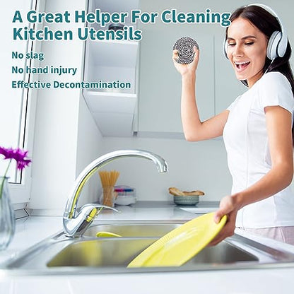 Carrie Joe Stainless Steel Scourer Heavy Duty Scrubber Pads Steel Wool Pack of 6,40g - size: 6Pcs 40G