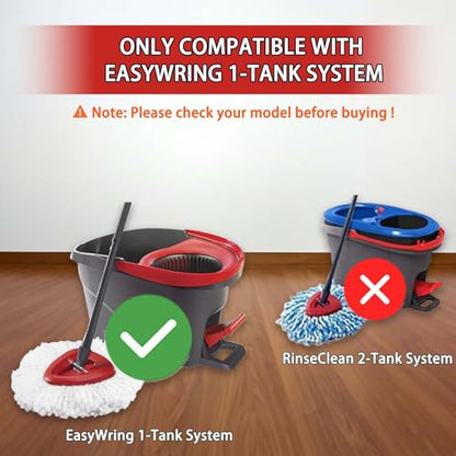 6-Pack Spin Mop Heads Replacements Compatible with O-Ceda EasyWrin 1-Tank System, Microfiber Refills, Deep Cleaning Mop Replace Head, Machine Washable Easy-to-Replace, White - color: 6pcs Easywring Refills White