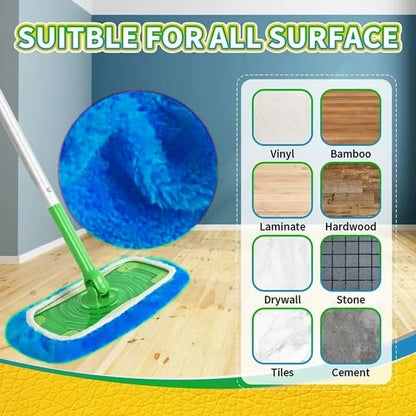 Microfiber Mop Pads - 4 Pack Reusable Washable Refills for Wet & Dry Floor Cleaning - Fits Most Standard Mops - Deep Blue Household Cleaning Pads - color: Deep Blue