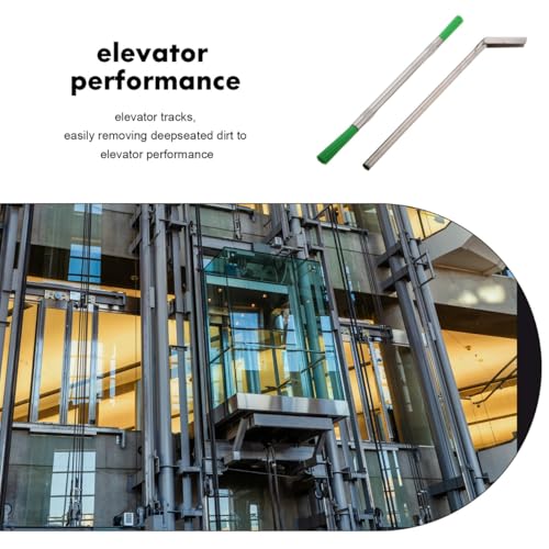 Amosfun Elevator Sill Cleaner Tool with Long Handle Gap Scraper and Brush for Efficient Elevator Track Cleaning in Commercial and Residential Buildings - size: 22.50X0.80X0.80CM