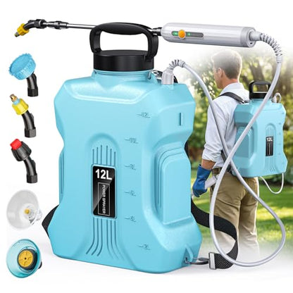 Tarden 3.5 Gallon Battery Powered Backpack Sprayer - Electric Garden Sprayer with USB Rechargeable Handle, Telescopic Wand & 5 Nozzles for Lawn Care 12L - size: 3.5 Gallon