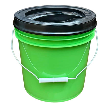 House Naturals 2 Gallon Food Grade - BPA Free Made in USA Buckets Lime Color pails with Screw On Gasket Lids (1, Lime - Black lids) - color: Lime - Black Lids