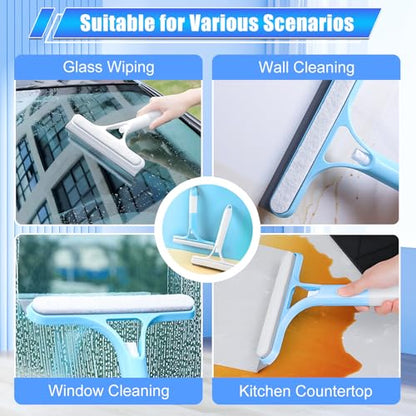 3 in 1 Window Cleaning Scraper,New 3 in 1 Window Cleaner,Squeegee and Scrubber with Spray, for Windows, Walls,Car Windshields, Bathrooms, Kitchens, All-Purpose Window Cleaner Tool (White) - color: White