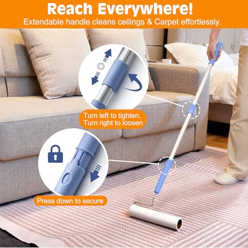 BEAH Large Lint Roller for Pet Hair Extra Sticky,9.45''Pet Hair Removal Tool Roller for Pet Dog Cat Hair (1 Roller+4 Long Rolls 1 Short roll) - size: 1 Roller+4 long rolls 1 short roll