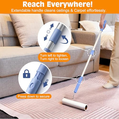 BEAH Large Lint Roller for Pet Hair Extra Sticky,9.45''Pet Hair Removal Tool Roller for Pet Dog Cat Hair (1 Roller+4 Long Rolls 1 Short roll) - size: 1 Roller+4 long rolls 1 short roll